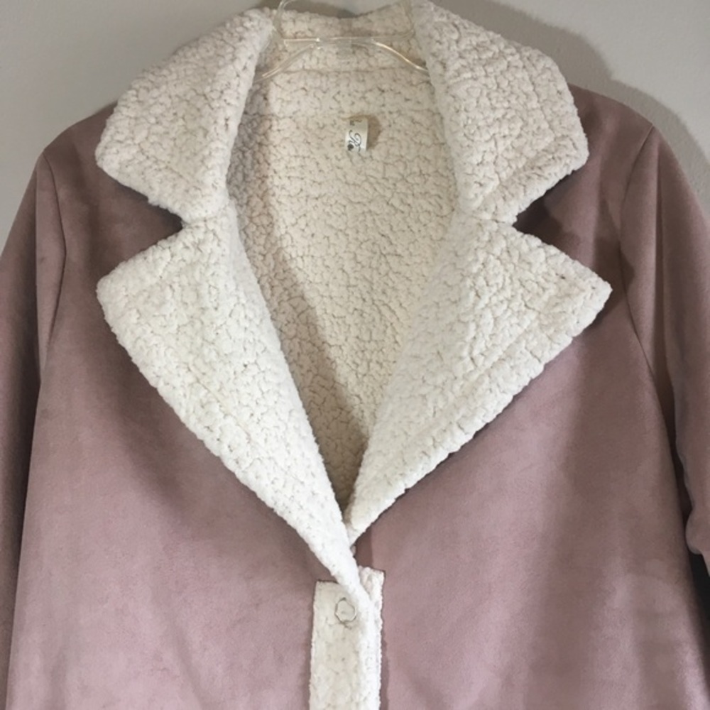 NWT Teddy Coat Sherpa Peacoat Trench Fleece Winter - Picture 2 of 7